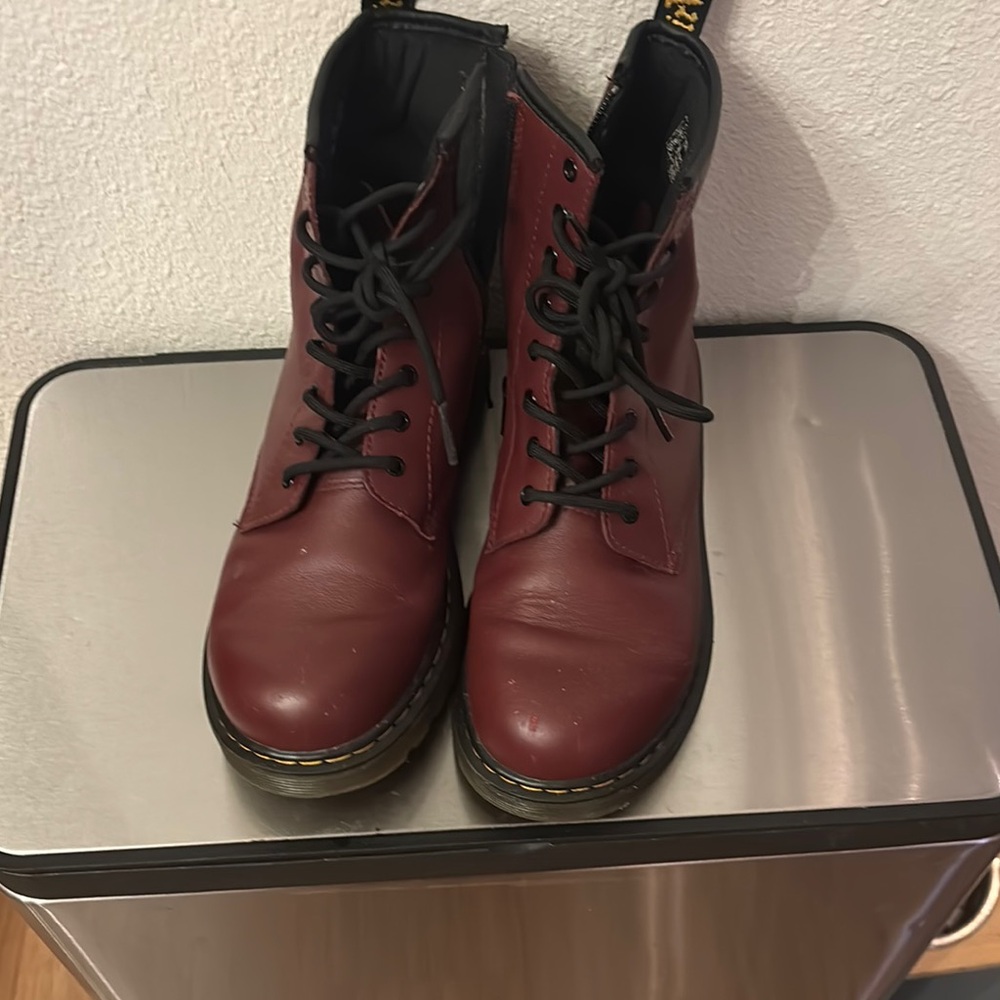Doc Martens Burgundy Lace-Up Boots